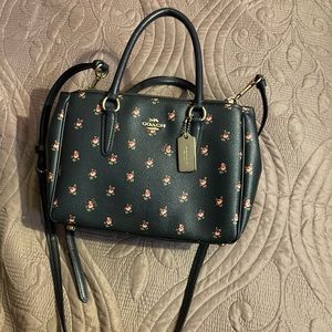 Coach Mini Navy Floral satchel